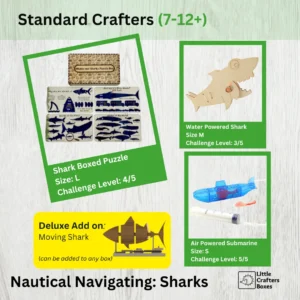 Nautical Navigating Sharks Standard Crafters Box